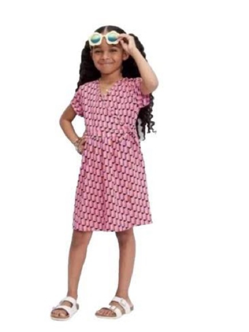 EUC Target x Diane von Furstenberg Pink Faux Wrap dress girls size medium 8